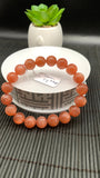 Sunstone Bracelet 10 mm size- Code #N8  -AAA Quality - Natural Sunstone Beaded Bracelet - Length 7.5 Inch