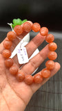 Sunstone Bracelet 12 mm size- Code #N9  -AAA Quality - Natural Sunstone Beaded Bracelet - Length 7.5 Inch