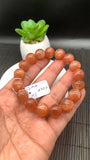 Sunstone Bracelet 12 mm size- Code #N10  -AAA Quality - Natural Sunstone Beaded Bracelet - Length 7.5 Inch