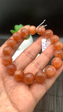 Sunstone Bracelet 12 mm size- Code #N10  -AAA Quality - Natural Sunstone Beaded Bracelet - Length 7.5 Inch