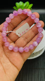 Kunzite Bracelet - 8 mm Size - Code# C3  - AAAA Quality - Natural Kunzite Round Bracelet - Length 7.5 Inch