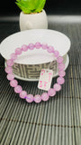 Kunzite Bracelet - 8 mm Size - Code# C4  - AAAA Quality - Natural Kunzite Round Bracelet - Length 7.5 Inch