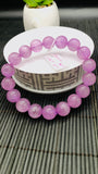 Kunzite Bracelet - 12 mm Size - Code# C7  - AAAA Quality - Natural Kunzite Round Bracelet - Length 7.5 Inch