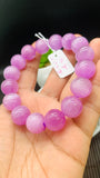 Kunzite Bracelet - 14.50 mm Size - Code# C9  - AAAA Quality - Natural Kunzite Round Bracelet - Length 7.5 Inch