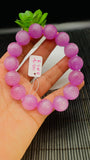 Kunzite Bracelet - 16 mm Size - Code# C14  - AAAA Quality - Natural Kunzite Round Bracelet - Length 8 Inch