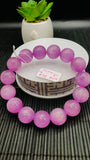 Kunzite Bracelet - 16 mm Size - Code# C14  - AAAA Quality - Natural Kunzite Round Bracelet - Length 8 Inch