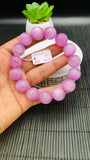 Kunzite Bracelet - 15 mm Size - Code# C13  - AAAA Quality - Natural Kunzite Round Bracelet - Length 8 Inch