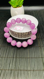 Kunzite Bracelet - 15 mm Size - Code# C13  - AAAA Quality - Natural Kunzite Round Bracelet - Length 8 Inch