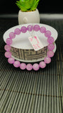 Kunzite Bracelet - 10 mm Size - Code# C5  - AAAA Quality - Natural Kunzite Round Bracelet - Length 7.5 Inch