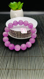 Kunzite Bracelet - 14.50 mm Size - Code# C9  - AAAA Quality - Natural Kunzite Round Bracelet - Length 7.5 Inch