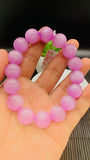 Kunzite Bracelet - 14.50 mm Size - Code# C11  - AAAA Quality - Natural Kunzite Round Bracelet - Length 8 Inch