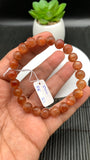 Sunstone Bracelet 8 mm size- Code #S1  -AAA Quality - Natural Sunstone Beaded Bracelet - Length 7.5 Inch