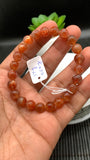 Sunstone Bracelet 8 mm size- Code #S4  -AAA Quality - Natural Sunstone Beaded Bracelet - Length 7.5 Inch