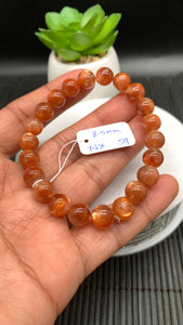 Sunstone Bracelet 8.50 mm size- Code #S9  -AAA Quality - Natural Sunstone Beaded Bracelet - Length 7.5 Inch