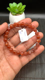 Sunstone Bracelet 7 mm size- Code #S10  -AAA Quality - Natural Sunstone Beaded Bracelet - Length 7.5 Inch