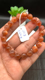 Sunstone Bracelet 9 mm size- Code #S11  -AAA Quality - Natural Sunstone Beaded Bracelet - Length 7.5 Inch