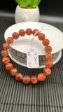 Sunstone Bracelet 9.5 mm size- Code #S13  -AAA Quality - Natural Sunstone Beaded Bracelet - Length 7.5 Inch