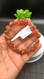 Sunstone Bracelet 9.5 mm size- Code #S15  -AAA Quality - Natural Sunstone Beaded Bracelet - Length 7.5 Inch