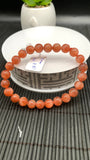 Sunstone Bracelet 8 mm size- Code #N1  -AAA Quality - Natural Sunstone Beaded Bracelet - Length 7.5 Inch