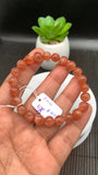 Sunstone Bracelet 8 mm size- Code #N4  -AAA Quality - Natural Sunstone Beaded Bracelet - Length 7.5 Inch