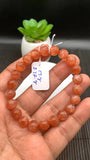 Sunstone Bracelet 8 mm size- Code #N5  -AAA Quality - Natural Sunstone Beaded Bracelet - Length 7.5 Inch