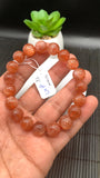 Sunstone Bracelet 10 mm size- Code #N7  -AAA Quality - Natural Sunstone Beaded Bracelet - Length 7.5 Inch