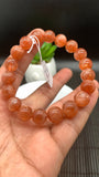 Sunstone Bracelet 10 mm size- Code #N7  -AAA Quality - Natural Sunstone Beaded Bracelet - Length 7.5 Inch