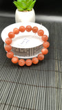 Sunstone Bracelet 12 mm size- Code #N9  -AAA Quality - Natural Sunstone Beaded Bracelet - Length 7.5 Inch