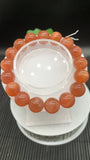 Sunstone Bracelet 12 mm size- Code #N10  -AAA Quality - Natural Sunstone Beaded Bracelet - Length 7.5 Inch