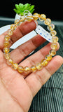 Golden Rutile Round Bracelet • 7.50 mm Size • Code A1 • 4A Quality • Natural Rutilated Quartz Bracelet