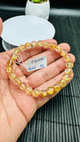 Golden Rutile Round Bracelet • 7.50 mm Size • Code A1 • 4A Quality • Natural Rutilated Quartz Bracelet