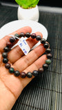 Black Opal Bracelet• 8 mm Size • Code A1 •  Natural Opal Round Bracelet • 7.5” Length • AAA Quality