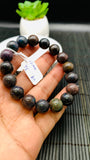 Black Opal Bracelet• 12 mm Size • Code A10 •  Natural Opal Round Bracelet •7.5” Length • AAA Quality