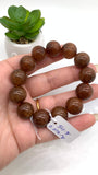 Copper Rutile Round Bracelet • 14.50 mm Size • Code N1 • AAA Quality • Natural Rutilated Quartz Bracelet • Length 7 "