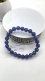 Tanzanite Bracelet - 8 mm Size - Code #T2 - 7.5 Inch Length - 4A Quality - Natural Tanzanite Round Beaded Bracelet