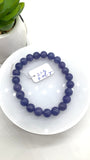 Tanzanite Bracelet - 8 mm Size - Code #T2 - 7.5 Inch Length - 4A Quality - Natural Tanzanite Round Beaded Bracelet