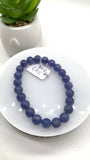 Tanzanite Bracelet - 8 mm Size - Code #T4 - 7.5 Inch Length - 4A Quality - Natural Tanzanite Round Beaded Bracelet