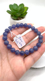 Tanzanite Bracelet - 8 mm Size - Code #T4 - 7.5 Inch Length - 4A Quality - Natural Tanzanite Round Beaded Bracelet
