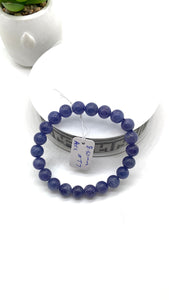 Tanzanite Bracelet - 8.50 mm Size - Code #T7 - 7.5 Inch Length - 4A Quality - Natural Tanzanite Round Beaded Bracelet