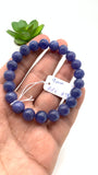 Tanzanite Bracelet - 9 mm Size - Code #T8 -  7.5 Inch Length - 4A Quality  - Natural Tanzanite Round Beaded Bracelet