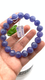 Tanzanite Bracelet - 10.50 mm Size - Code #T12 -  7.5 Inch Length - 4A Quality  - Natural Tanzanite Round Beaded Bracelet