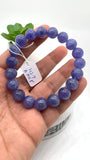 Tanzanite Bracelet - 10.50 mm Size - Code #T12 - 7.5 Inch Length - 4A Quality - Natural Tanzanite Round Beaded Bracelet