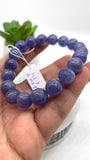 Tanzanite Bracelet - 10.50 mm Size - Code #T12 - 7.5 Inch Length - 4A Quality - Natural Tanzanite Round Beaded Bracelet