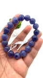 Tanzanite Bracelet - 11 mm Size - Code #T13 -  7.5 Inch Length - 4A Quality  - Natural Tanzanite Round Beaded Bracelet