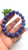 Tanzanite Bracelet - 11.50 mm Size - Code #T14 -  7.5 Inch Length - 4A Quality  - Natural Tanzanite Round Beaded Bracelet