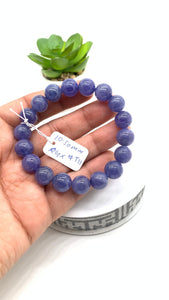 Tanzanite Bracelet - 10.50 mm Size - Code #T11 - 7.5 Inch Length - 4A Quality - Natural Tanzanite Round Beaded Bracelet