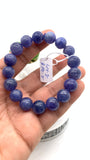 Tanzanite Bracelet - 11 mm Size - Code #T13 -  7.5 Inch Length - 4A Quality  - Natural Tanzanite Round Beaded Bracelet