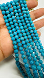 Turquoise Round 5.5- 6mm size  AAA Quality -100 % Natural Turquoise -  Length 40 cm - Turquoise Round Beads, sleeping beauty Turquoise