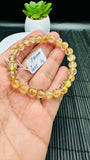 Golden Rutile Round Bracelet • 7.50 mm Size • Code A1 • 4A Quality • Natural Rutilated Quartz Bracelet