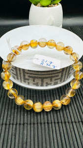 Golden Rutile Round Bracelet • 8.50 mm Size • Code A5 • 4A Quality • Natural Rutilated Quartz Bracelet